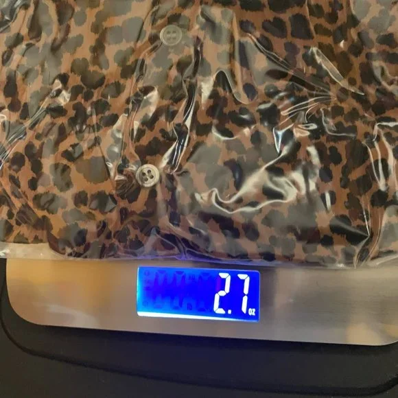 Madewell Animal Print Short Bubble Sleeve Crew Neck Button Up Shirt Womens XS - Picture 13 of 13